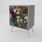 BOTANICAL EMERGENCE 1-Door Sideboard in Grey Finish