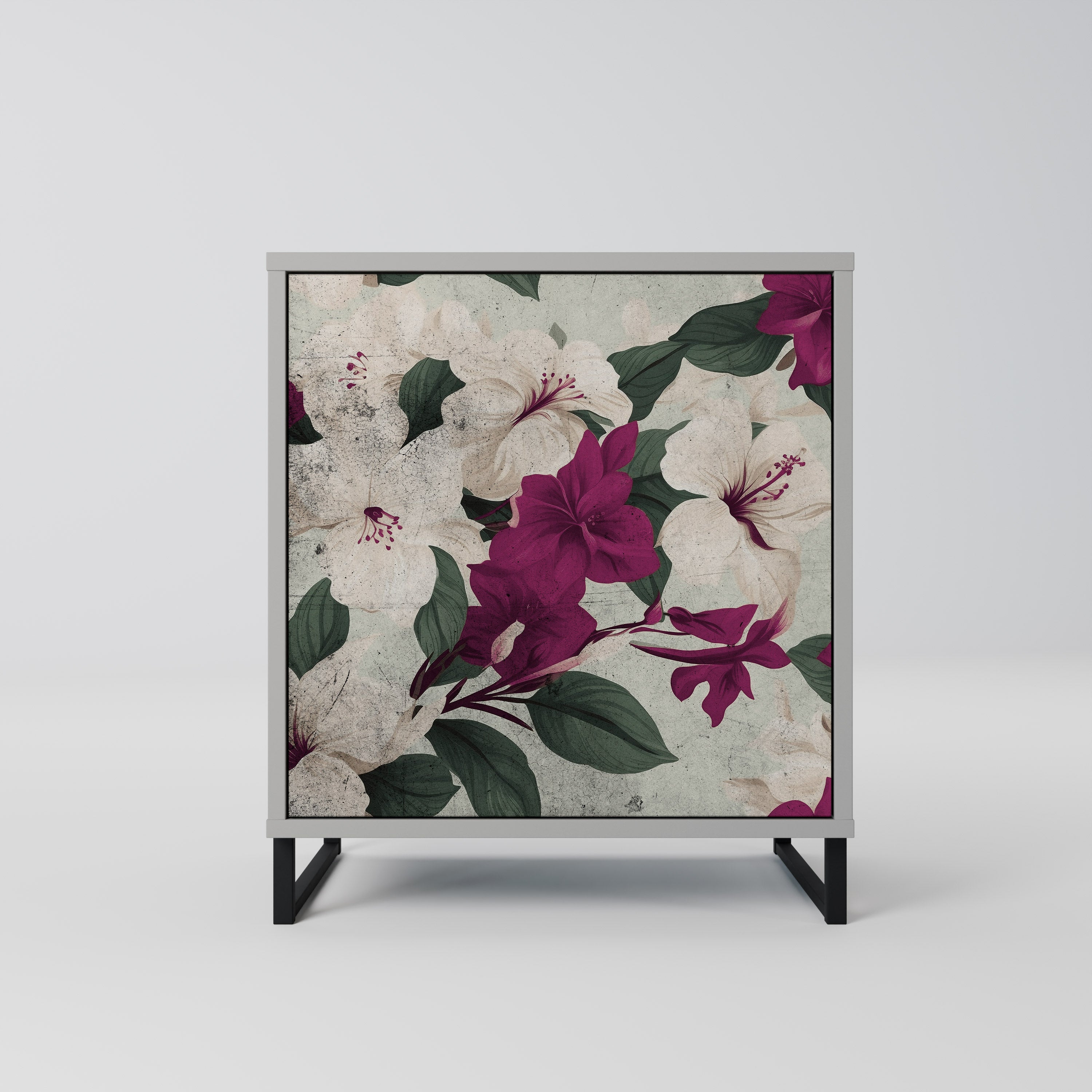 FLOWERET DREAM 1-Door Sideboard in Grey Finish