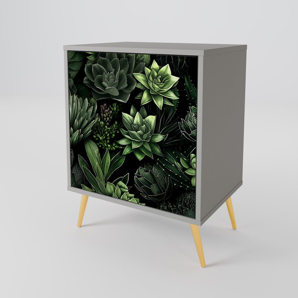 SUCCULENT JUNGLE 1-Door Sideboard in Grey Finish