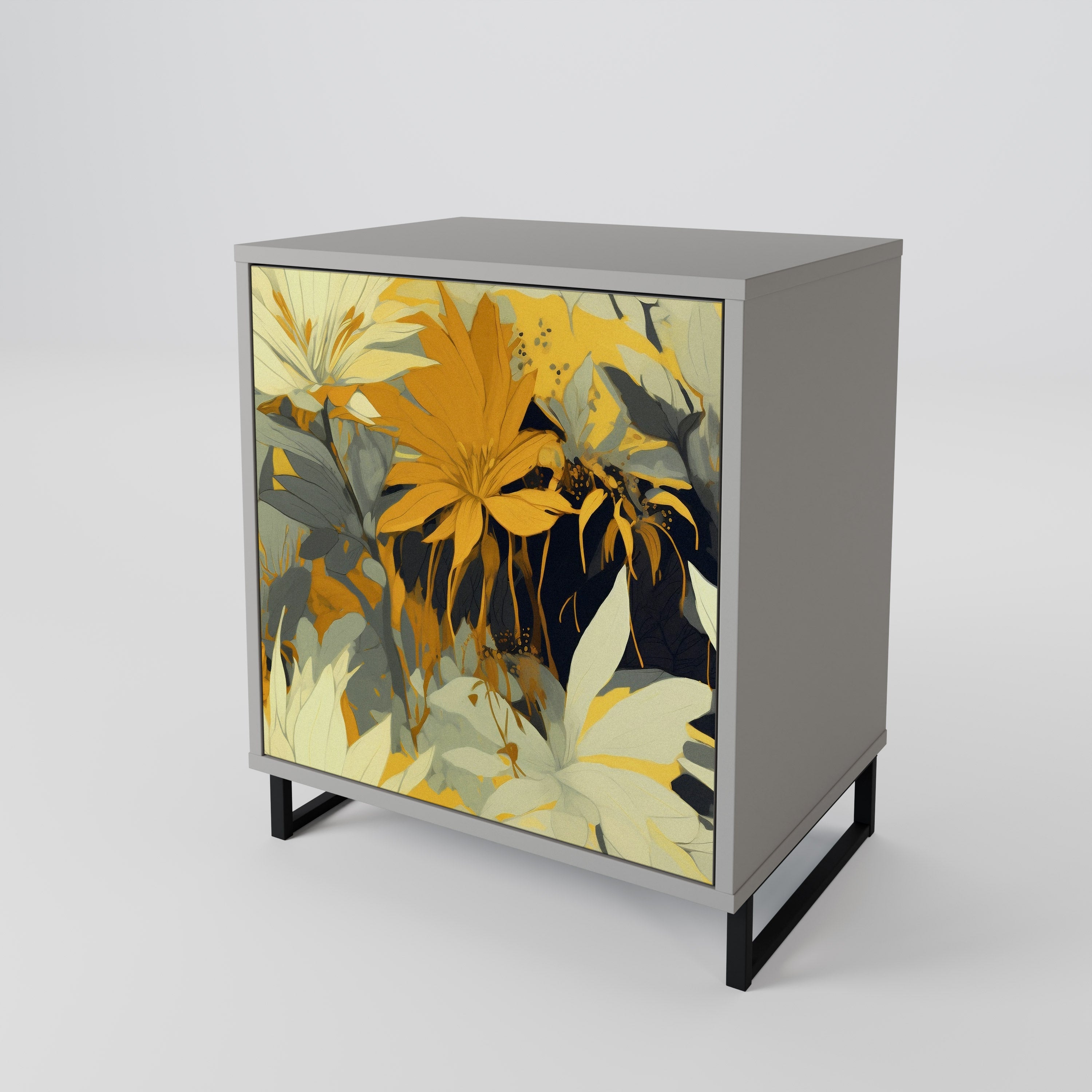 SUNKISSED LILY 1-Door Sideboard in Grey Finish