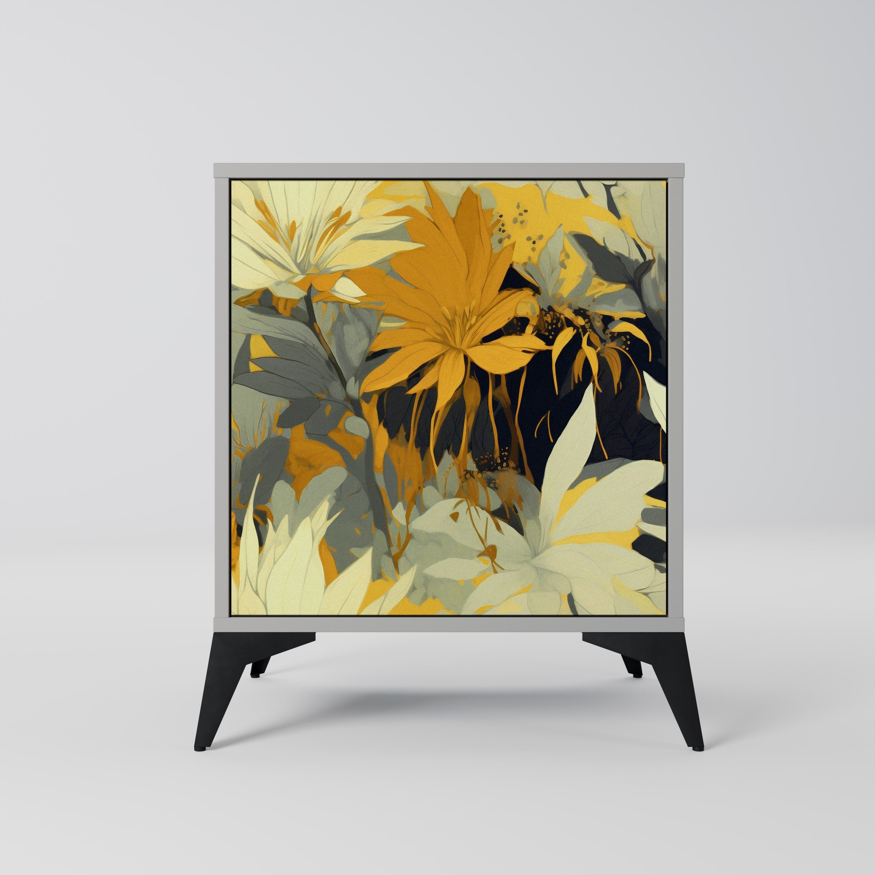 SUNKISSED LILY 1-Door Sideboard in Grey Finish