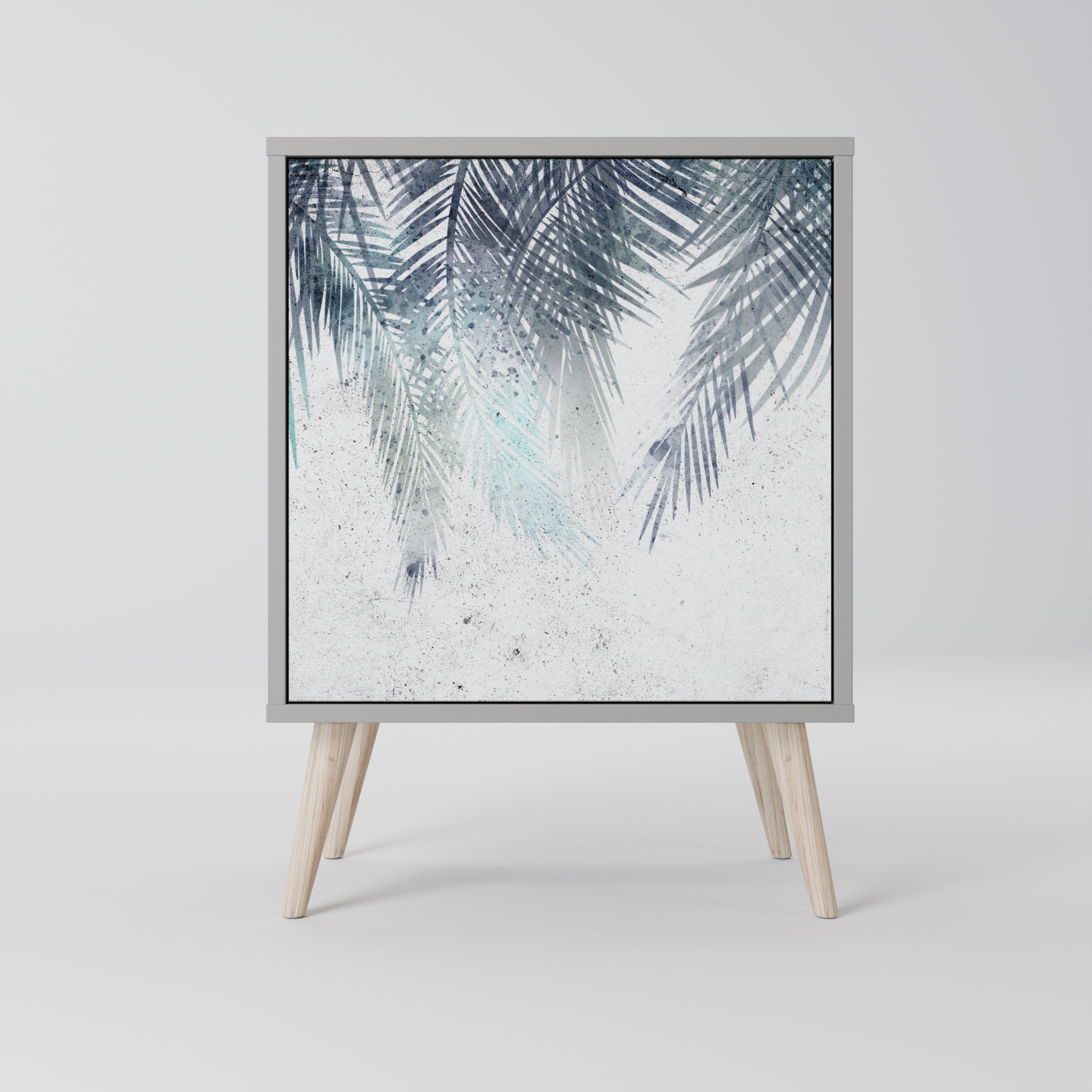 PALM VEIL 1-Door Sideboard in Grey Finish