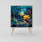 MIDNIGHT BLOSSOM 1-Door Sideboard in Grey Finish