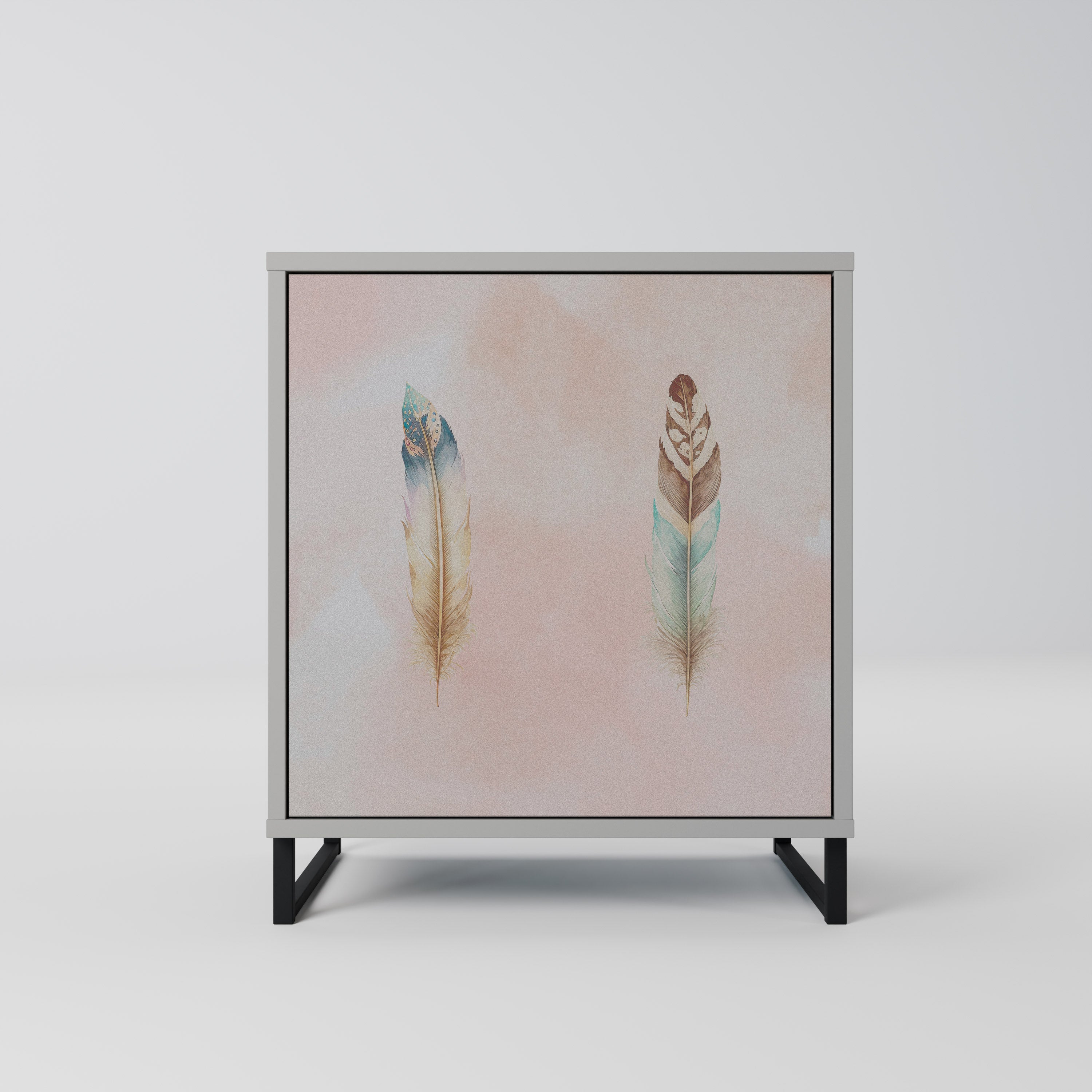 THE DELIQUESCE Aparador de 1 Porta em Acabamento Cinzento