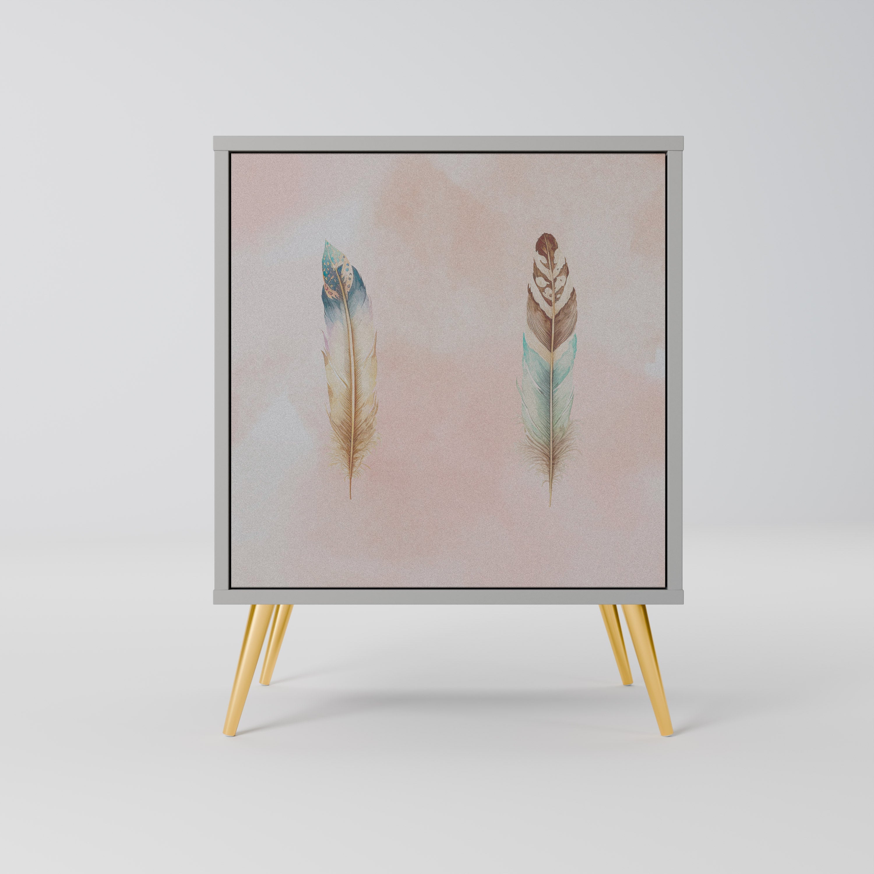 THE DELIQUESCE Aparador de 1 Porta em Acabamento Cinzento