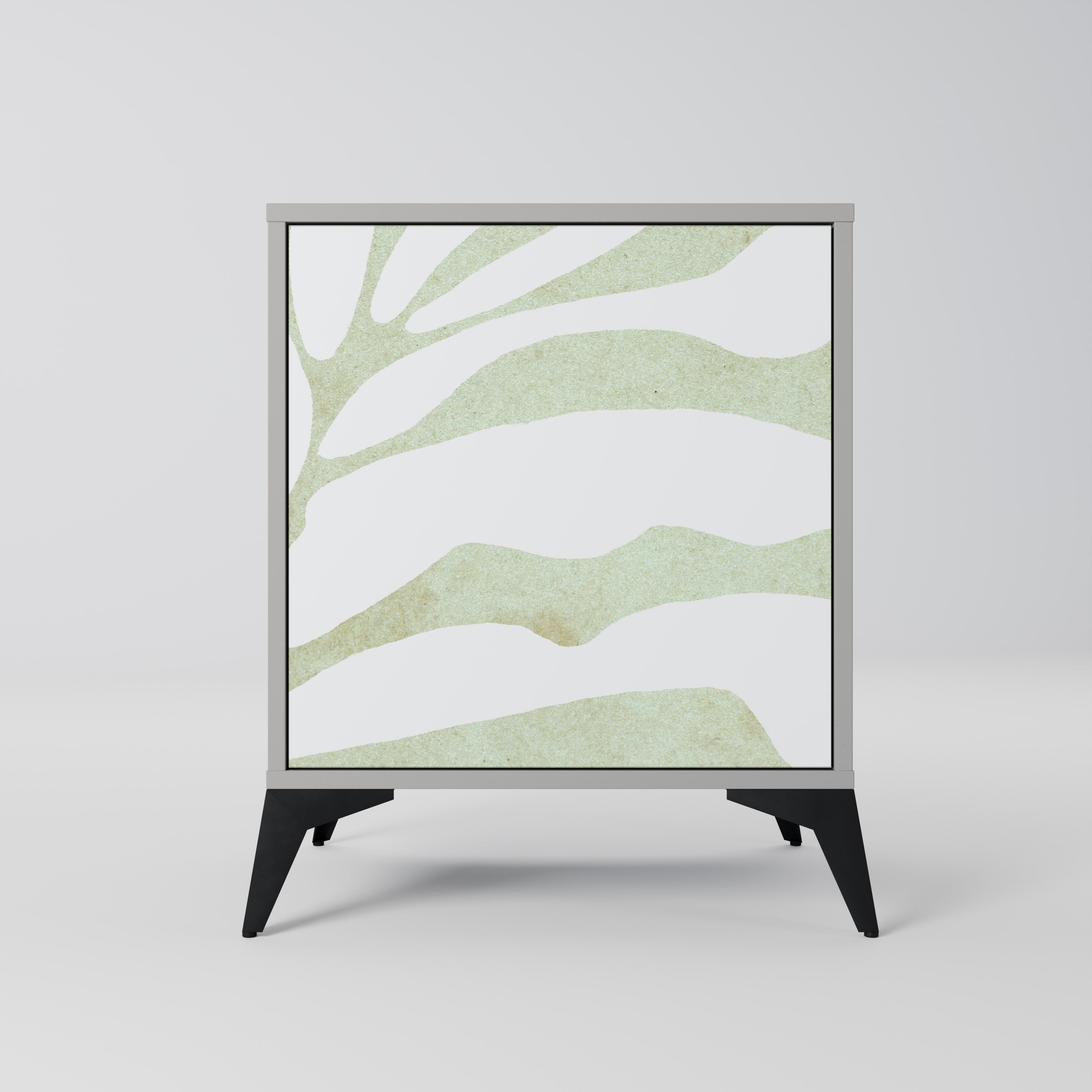 BOTANICAL SPARK 1-Door Sideboard in Grey Finish