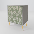 LEAVES ON GREEN 1-Door Sideboard in Grey Finish