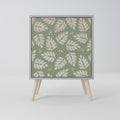 LEAVES ON GREEN 1-Door Sideboard in Grey Finish