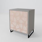 LEAVES ON BEIGE 1-Door Sideboard in Grey Finish