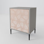 LEAVES ON BEIGE 1-Door Sideboard in Grey Finish