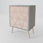 LEAVES ON BEIGE 1-Door Sideboard in Grey Finish