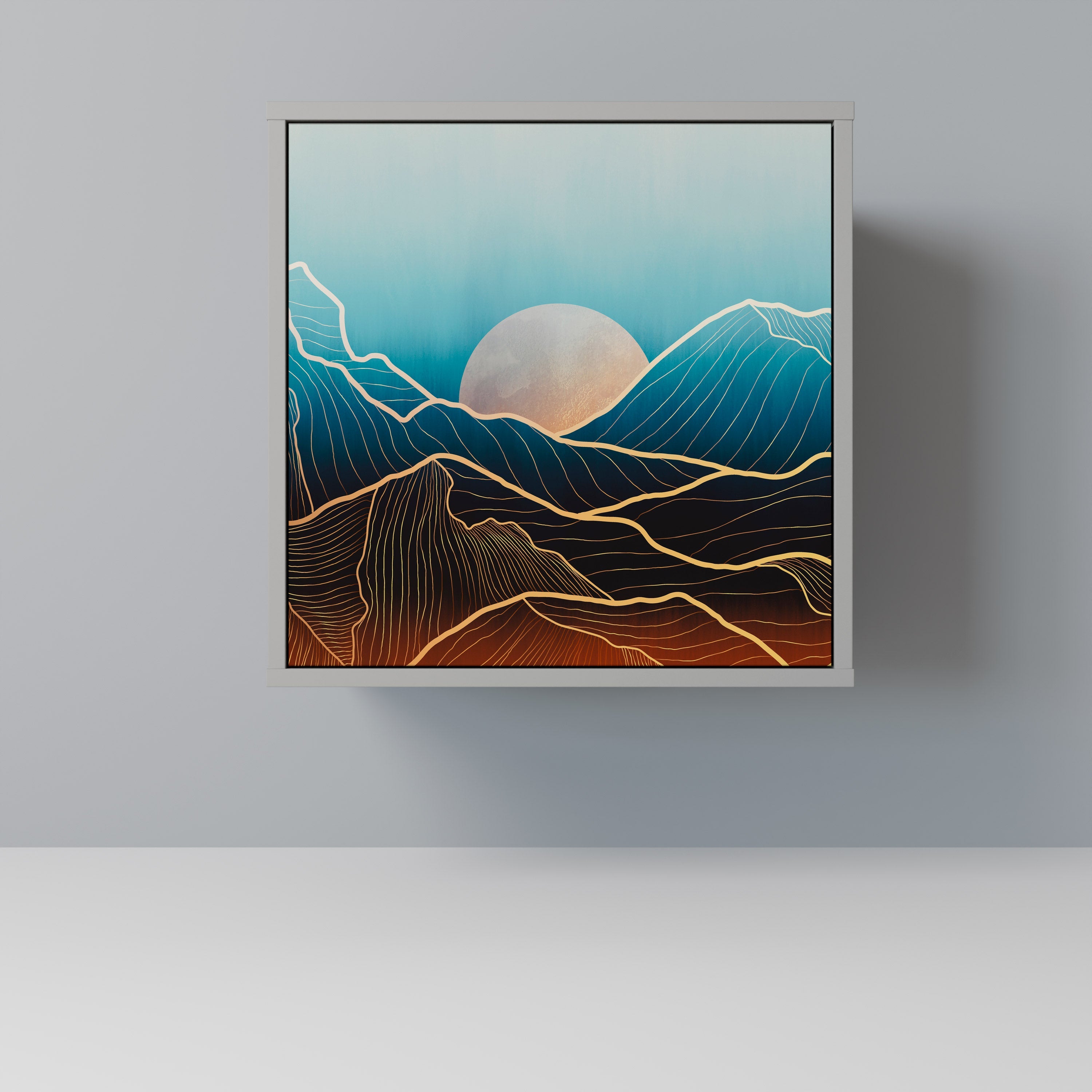 LUNAR SECRETS 1-Door Sideboard in Grey Finish