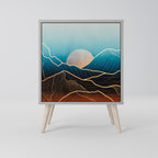 LUNAR SECRETS 1-Door Sideboard in Grey Finish