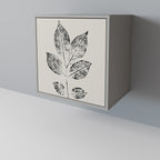 LEAFY STAMPS 1-Door Sideboard in Grey Finish