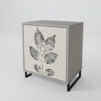 LEAFY STAMPS 1-Door Sideboard in Grey Finish