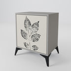 LEAFY STAMPS 1-Door Sideboard in Grey Finish