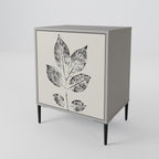 LEAFY STAMPS 1-Door Sideboard in Grey Finish