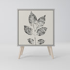 LEAFY STAMPS 1-Door Sideboard in Grey Finish