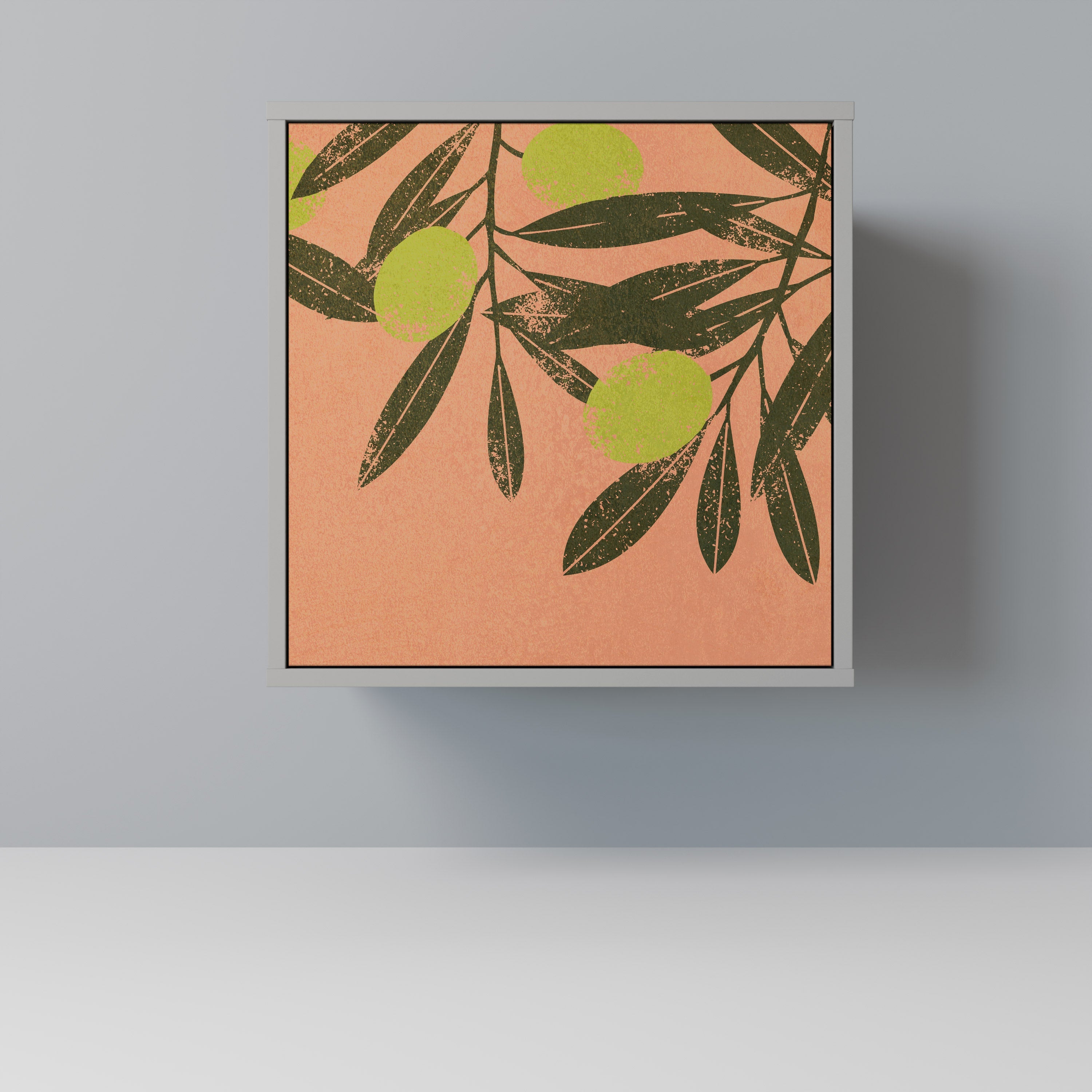 JUICY OLIVES 1-Door Sideboard in Grey Finish