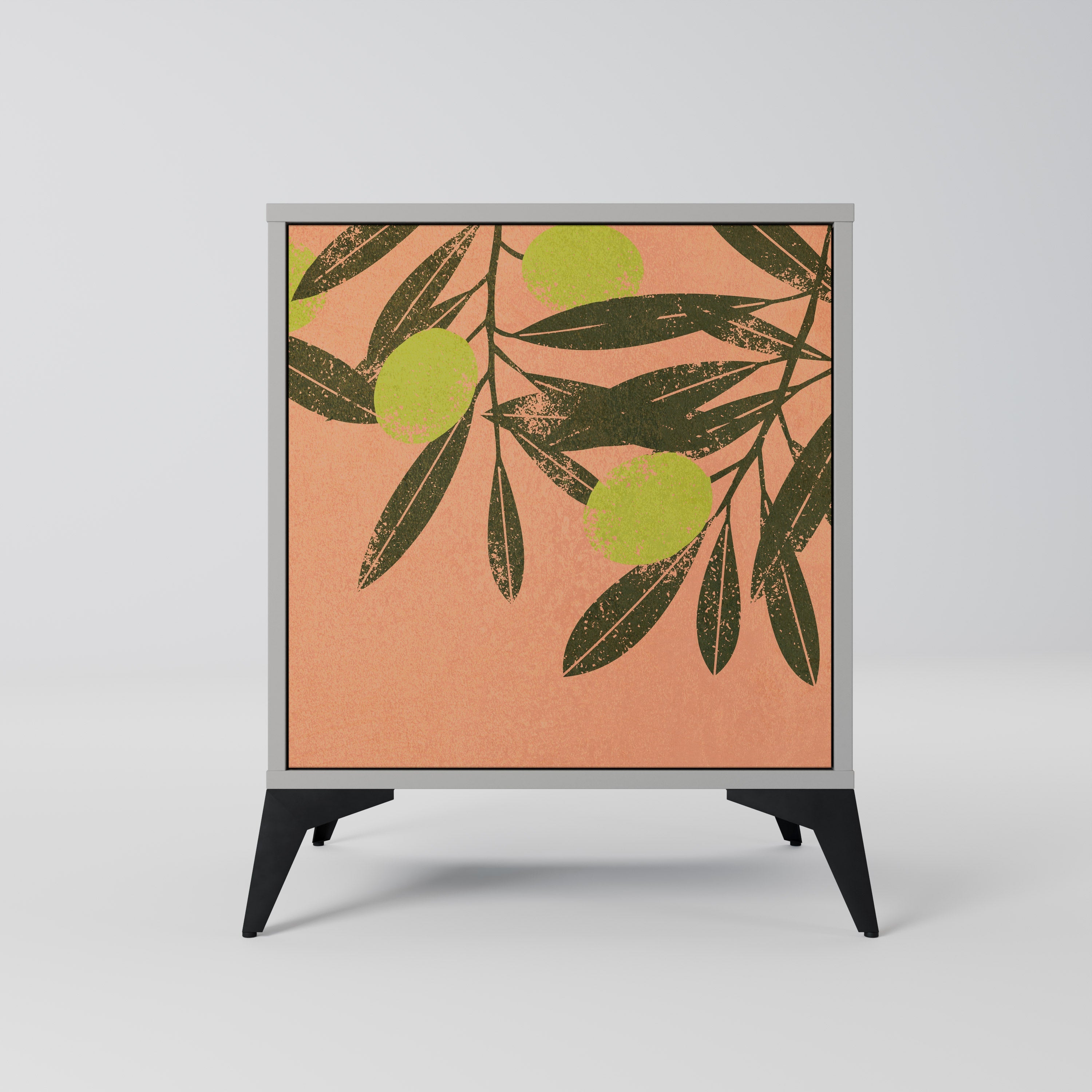 JUICY OLIVES 1-Door Sideboard in Grey Finish