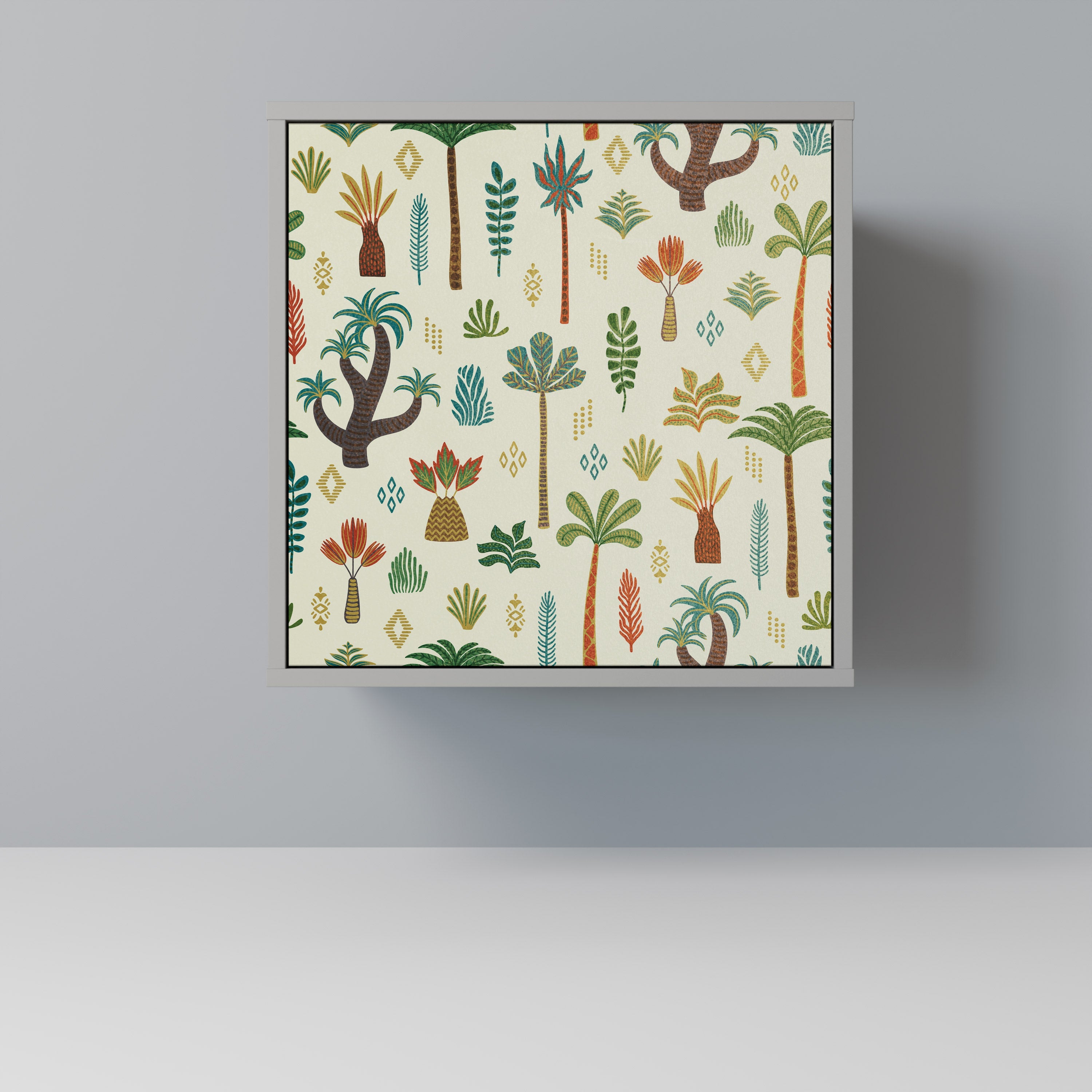 PALM SPRING 1-Door Sideboard in Grey Finish