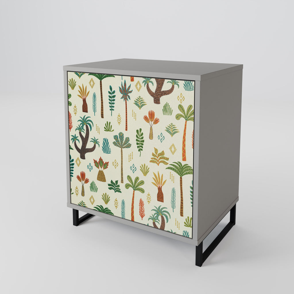 PALM SPRING 1-Door Sideboard in Grey Finish