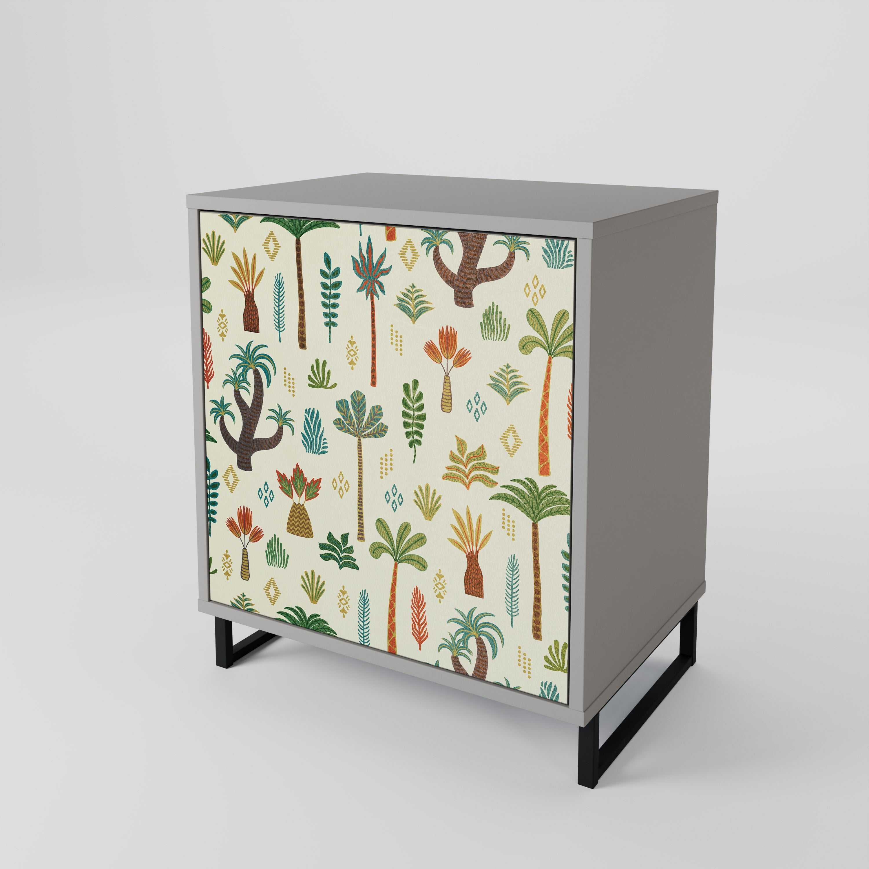 PALM SPRING 1-Door Sideboard in Grey Finish