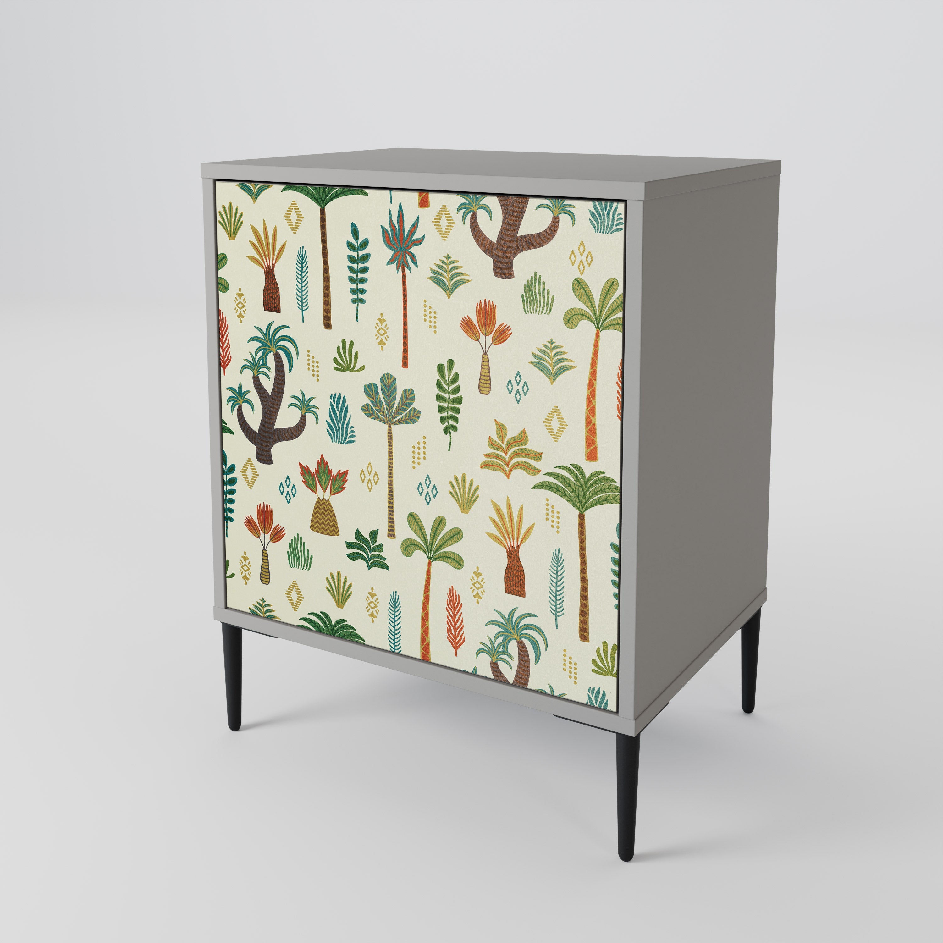 PALM SPRING 1-Door Sideboard in Grey Finish