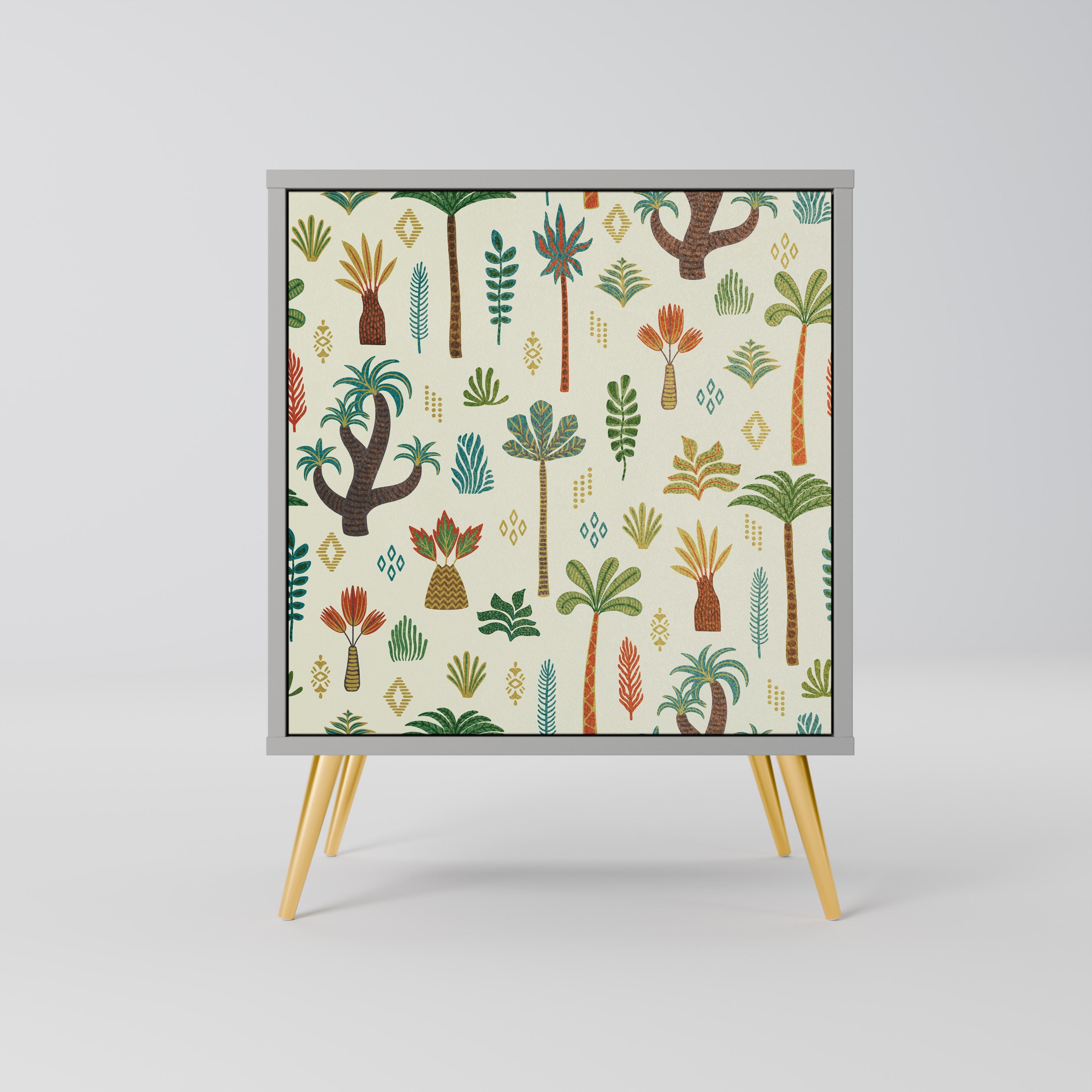 PALM SPRING 1-Door Sideboard in Grey Finish