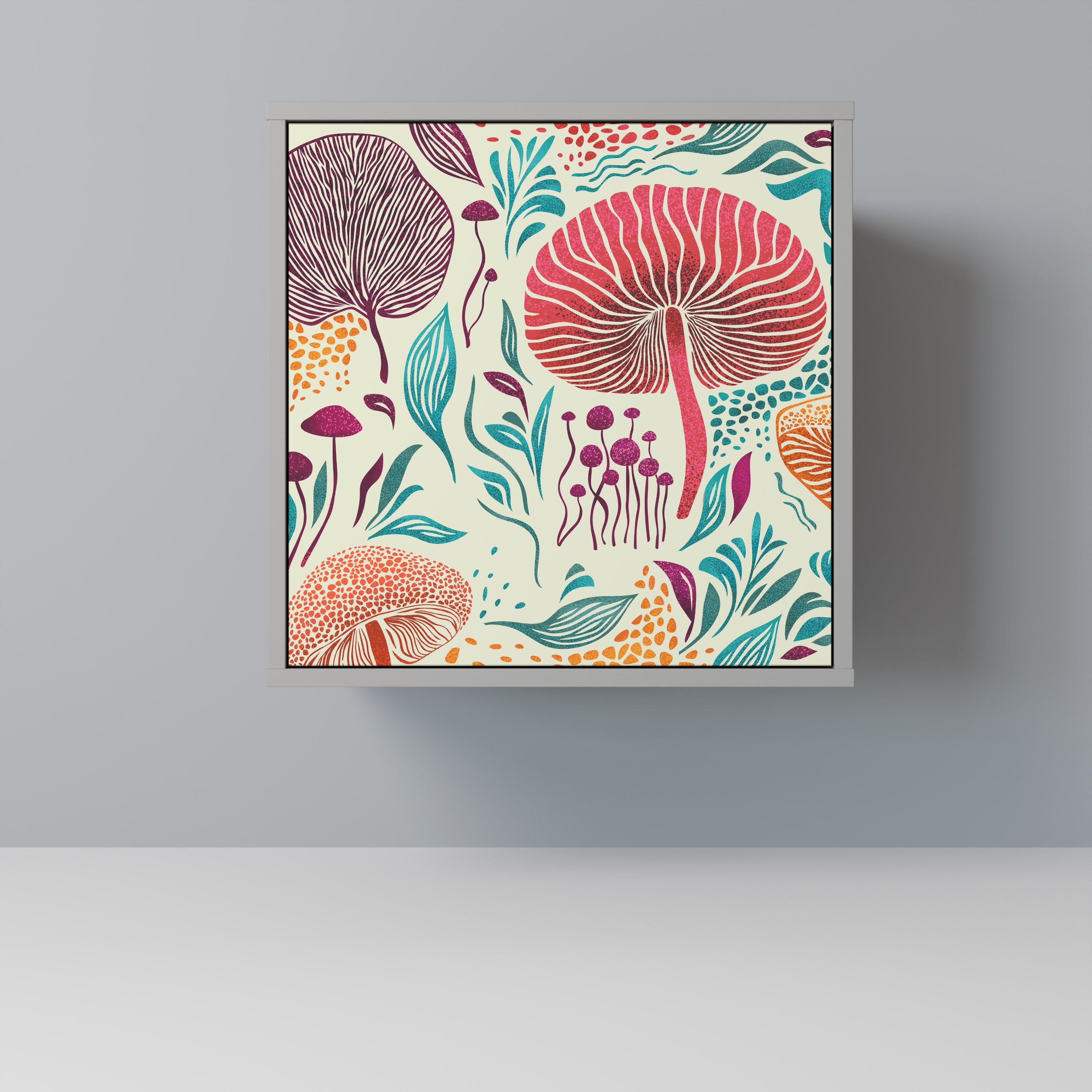 FUNGUS FANTASY 1-Door Sideboard in Grey Finish