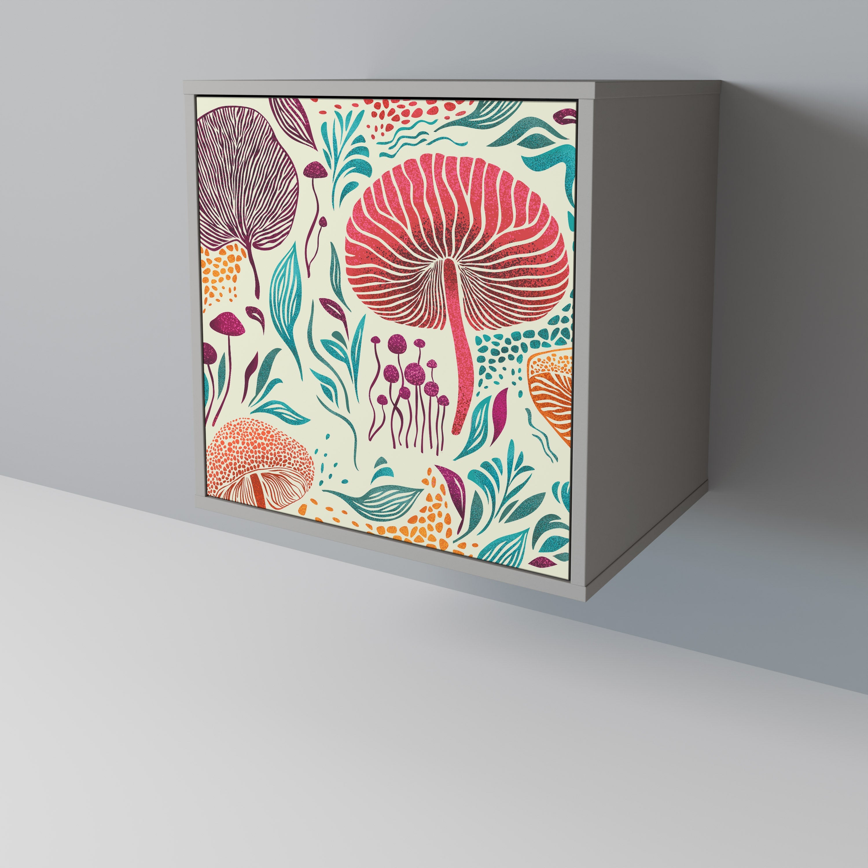 FUNGUS FANTASY 1-Door Sideboard in Grey Finish