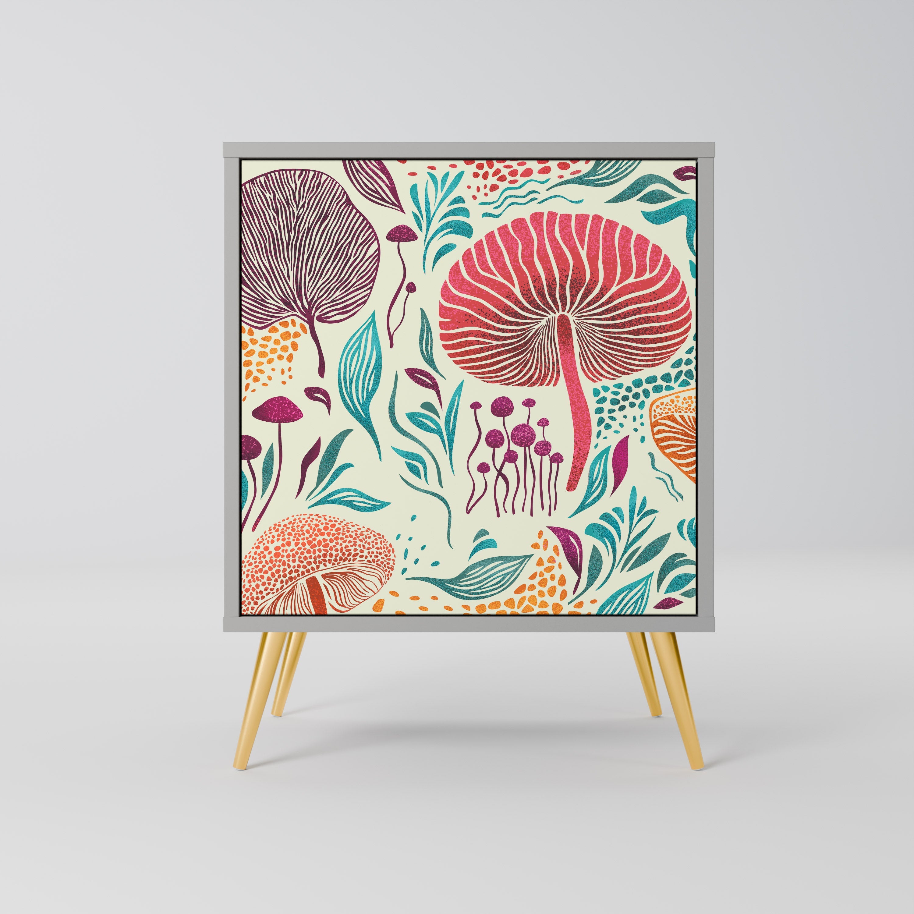 FUNGUS FANTASY 1-Door Sideboard in Grey Finish