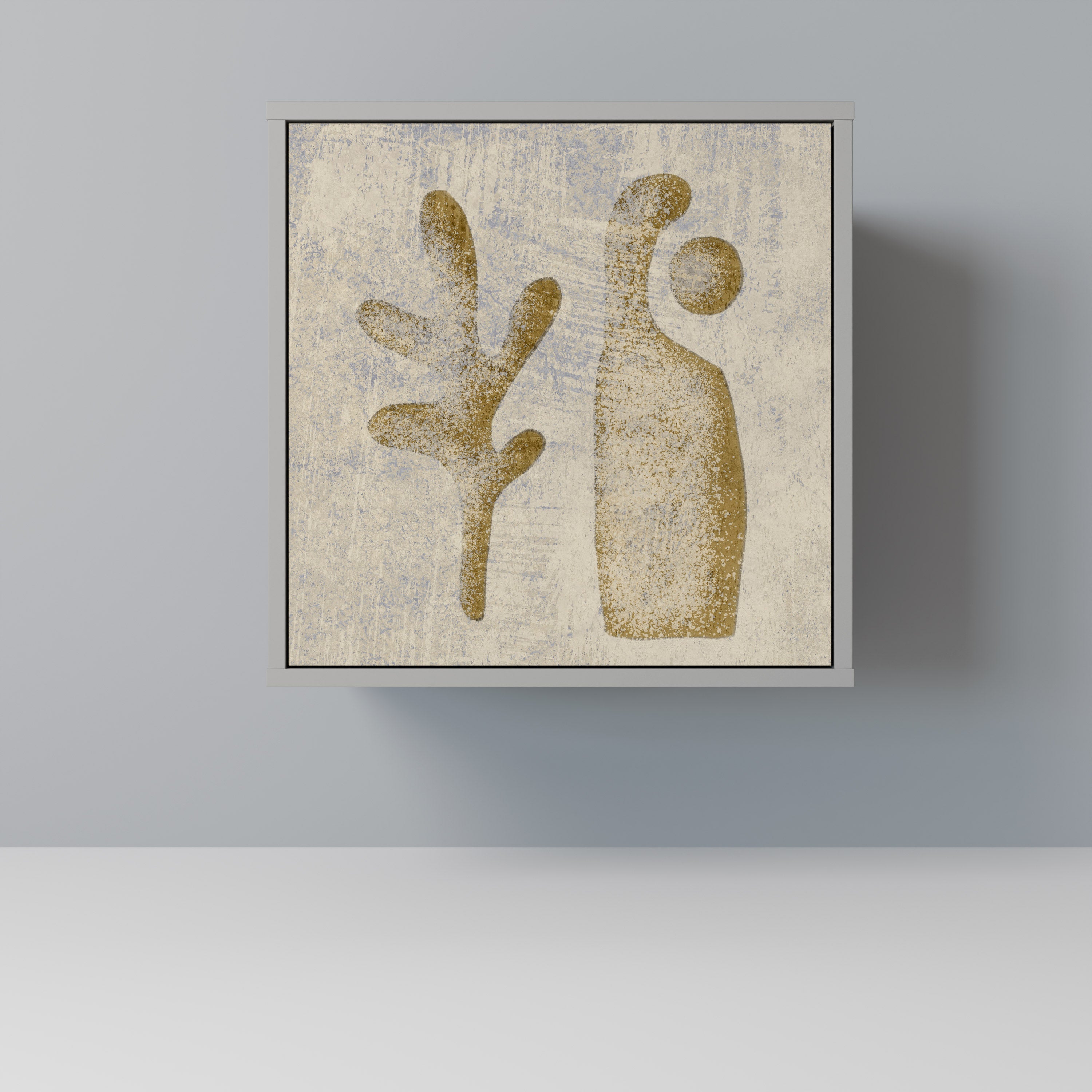 SAND SCULPTURES Aparador de 1 Porta em Acabamento Cinzento