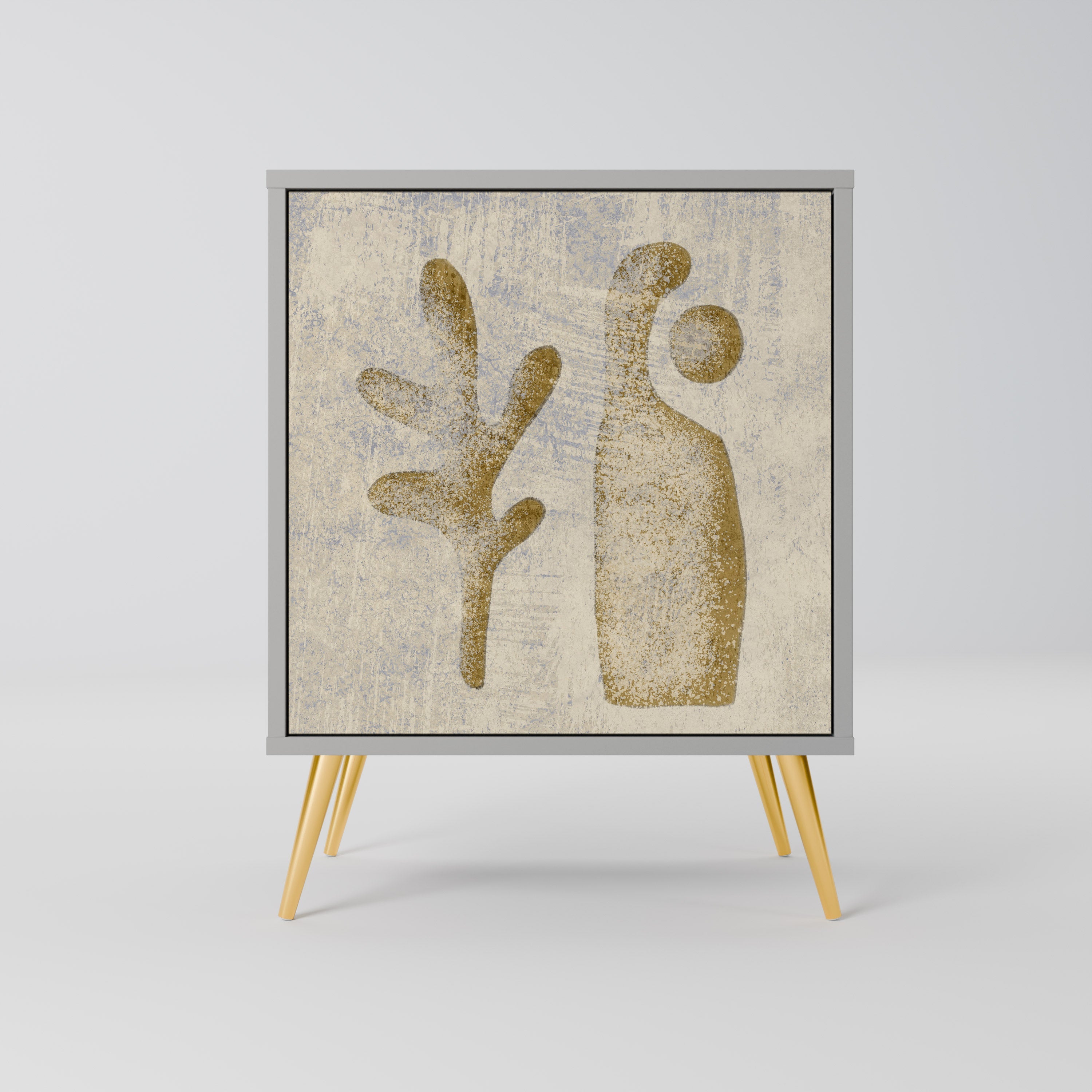 SAND SCULPTURES Aparador de 1 Porta em Acabamento Cinzento