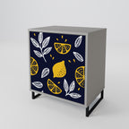 CITRUS BLACK AND WHITE 1-Door Sideboard in Grey Finish