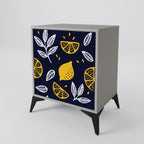 CITRUS BLACK AND WHITE 1-Door Sideboard in Grey Finish