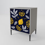 CITRUS BLACK AND WHITE 1-Door Sideboard in Grey Finish