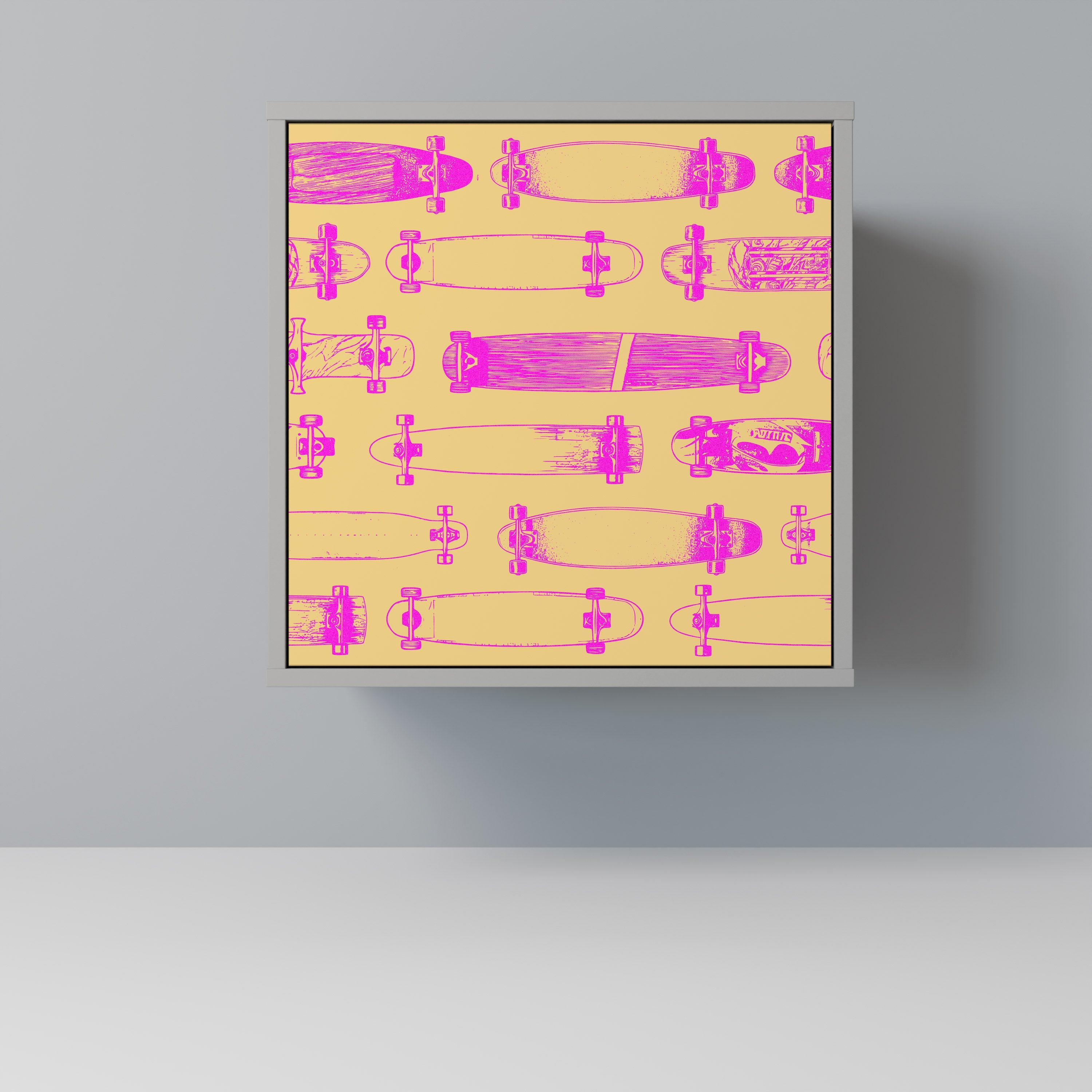 SKATEBOARD ARTISTRY Aparador de 1 Porta em Acabamento Cinzento