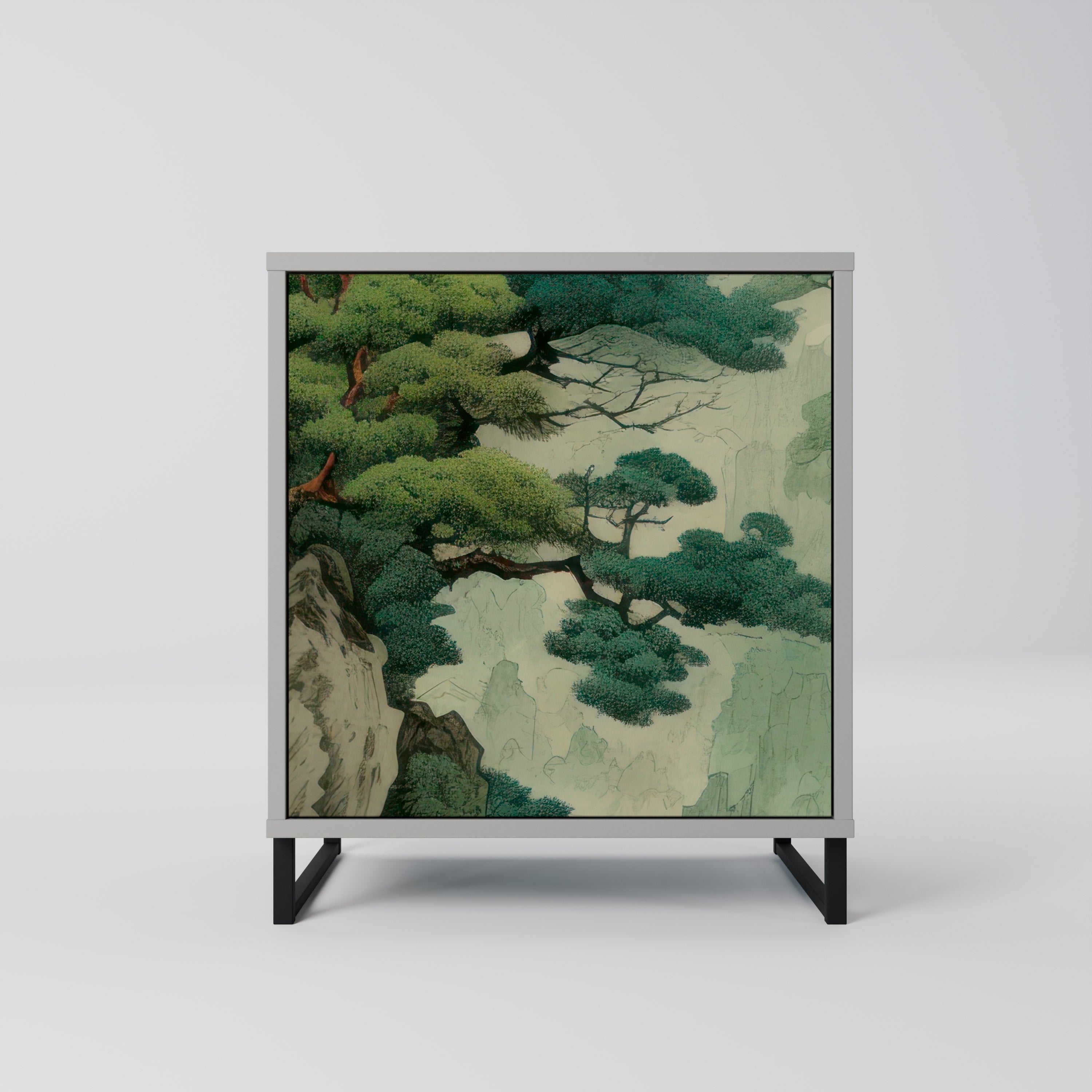 VERDURE ABYSS Aparador de 1 Porta em Acabamento Cinzento