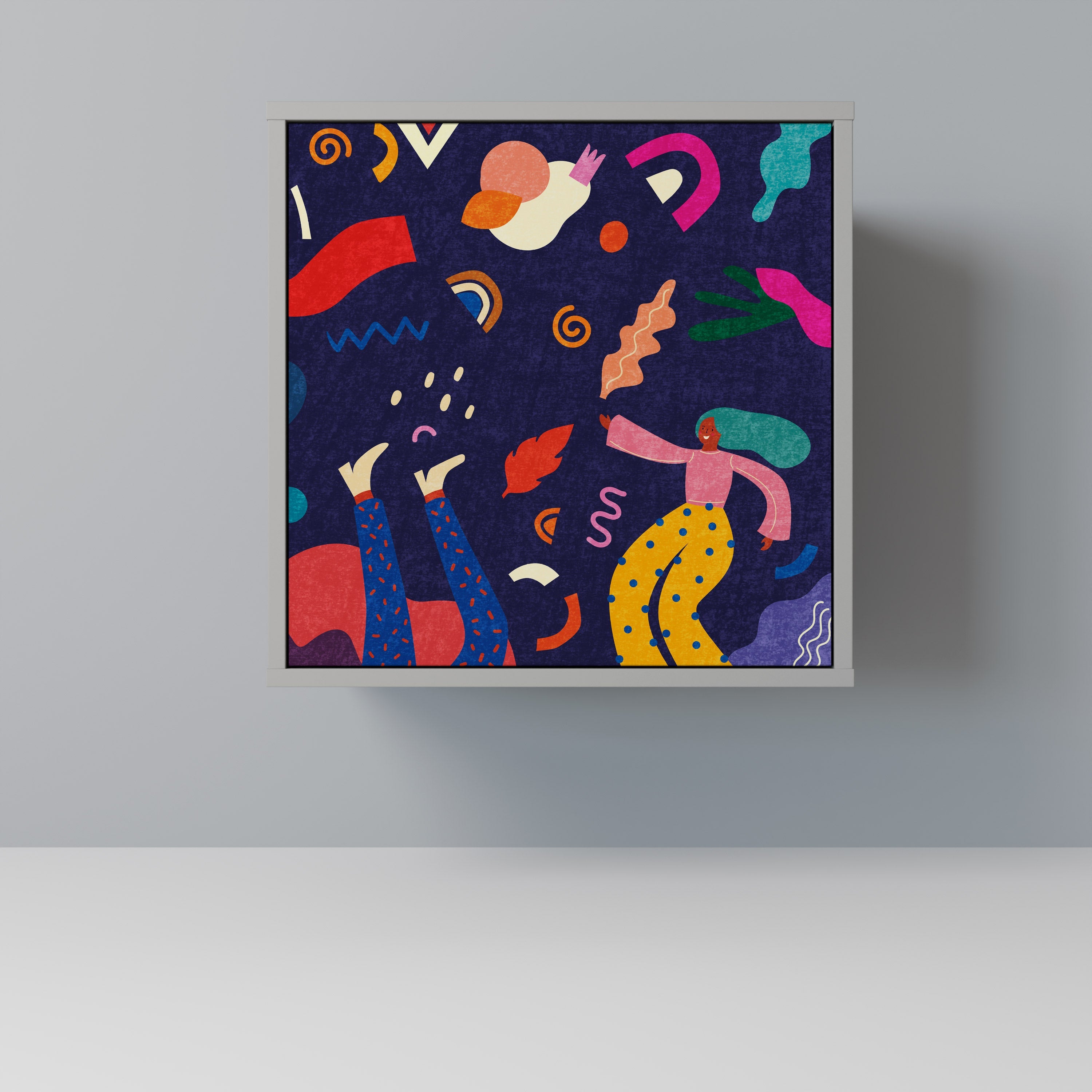 FESTIVE PLEASURES 1-Door Sideboard in Grey Finish