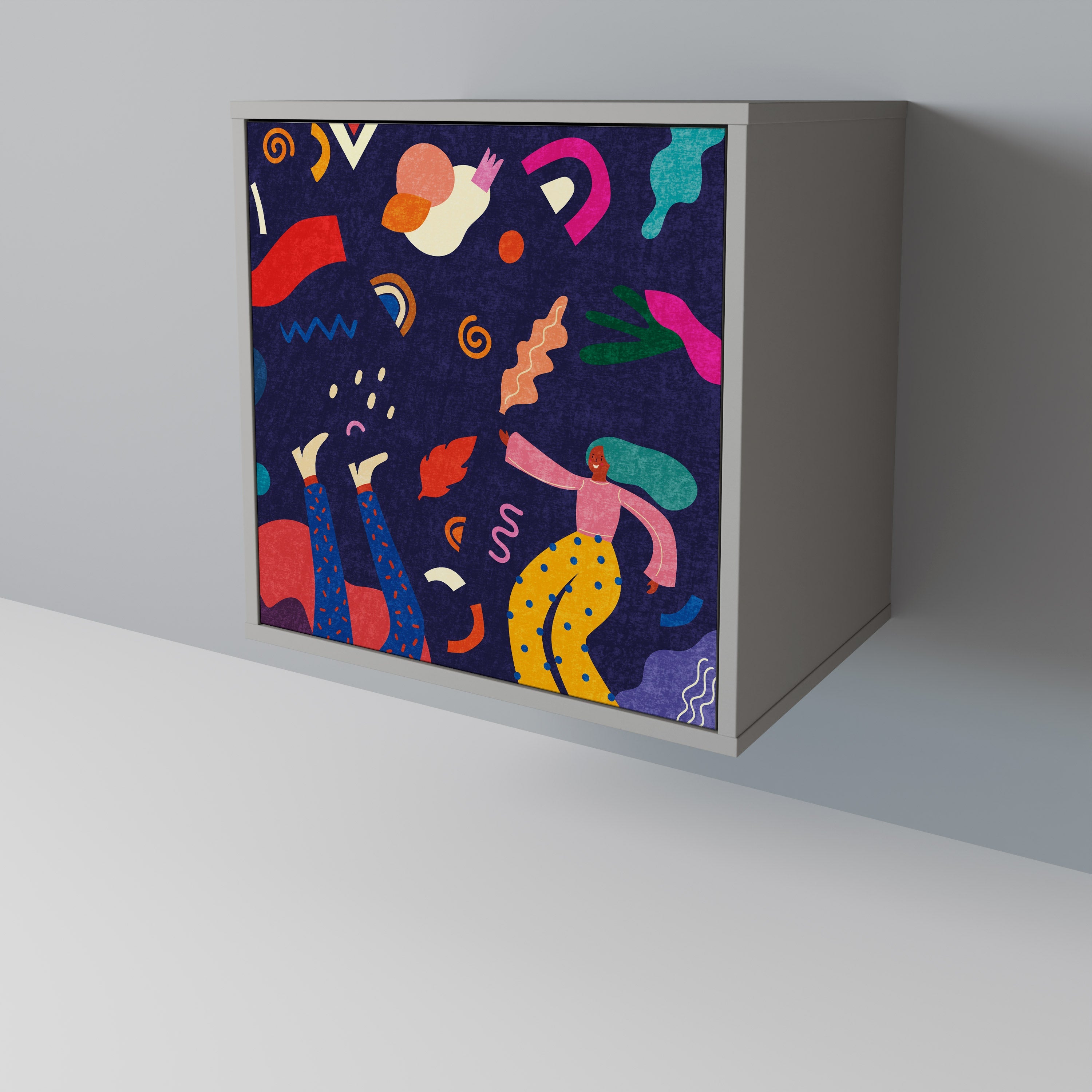 FESTIVE PLEASURES Aparador de 1 Porta em Acabamento Cinzento