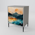 OMINOUS MOUNTAINS 1-Door Sideboard in Grey Finish