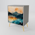 OMINOUS MOUNTAINS 1-Door Sideboard in Grey Finish