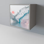 VELVET CROSSING Aparador de 1 Porta em Acabamento Cinzento