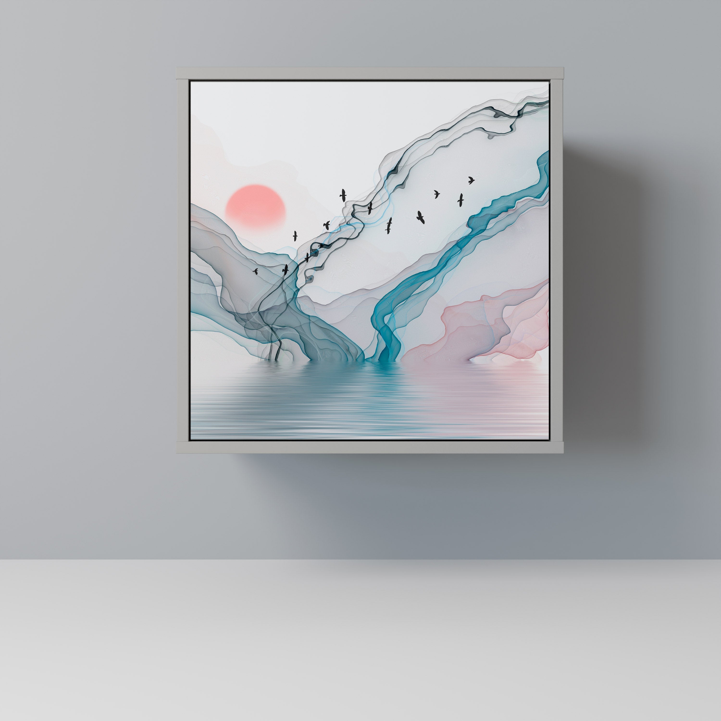 VELVET CROSSING Aparador de 1 Porta em Acabamento Cinzento