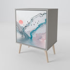 VELVET CROSSING Aparador de 1 Porta em Acabamento Cinzento