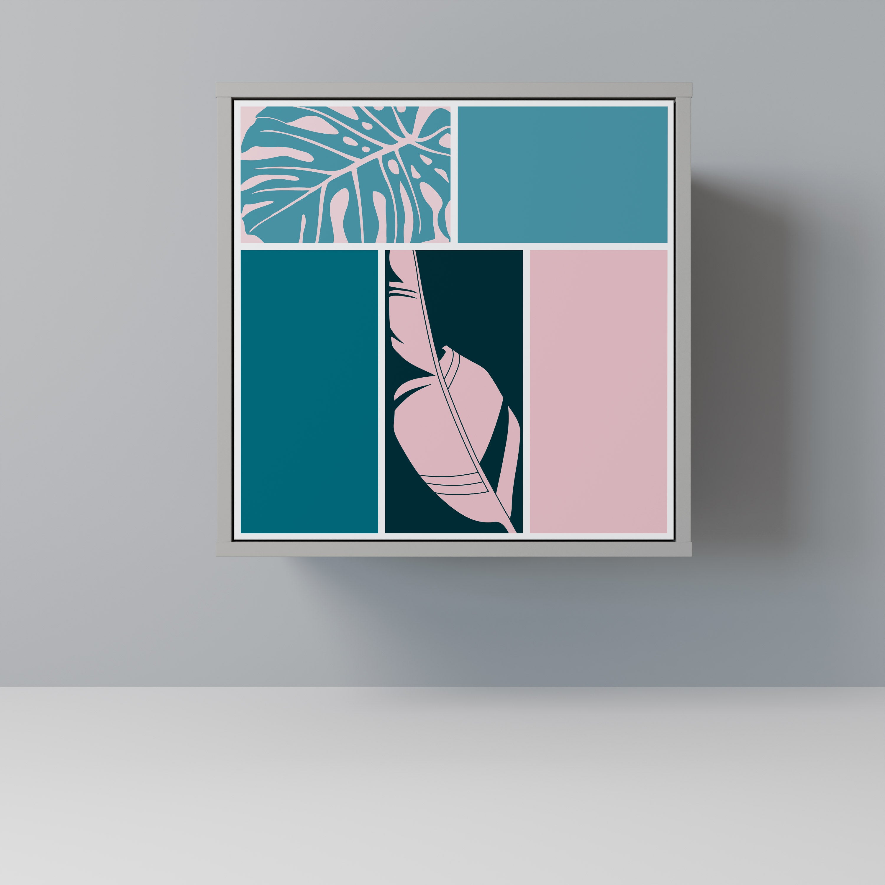 COMBINATION OF SHAPES Aparador de 1 Porta em Acabamento Cinzento