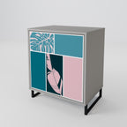 COMBINATION OF SHAPES 1-Door Sideboard in Grey Finish