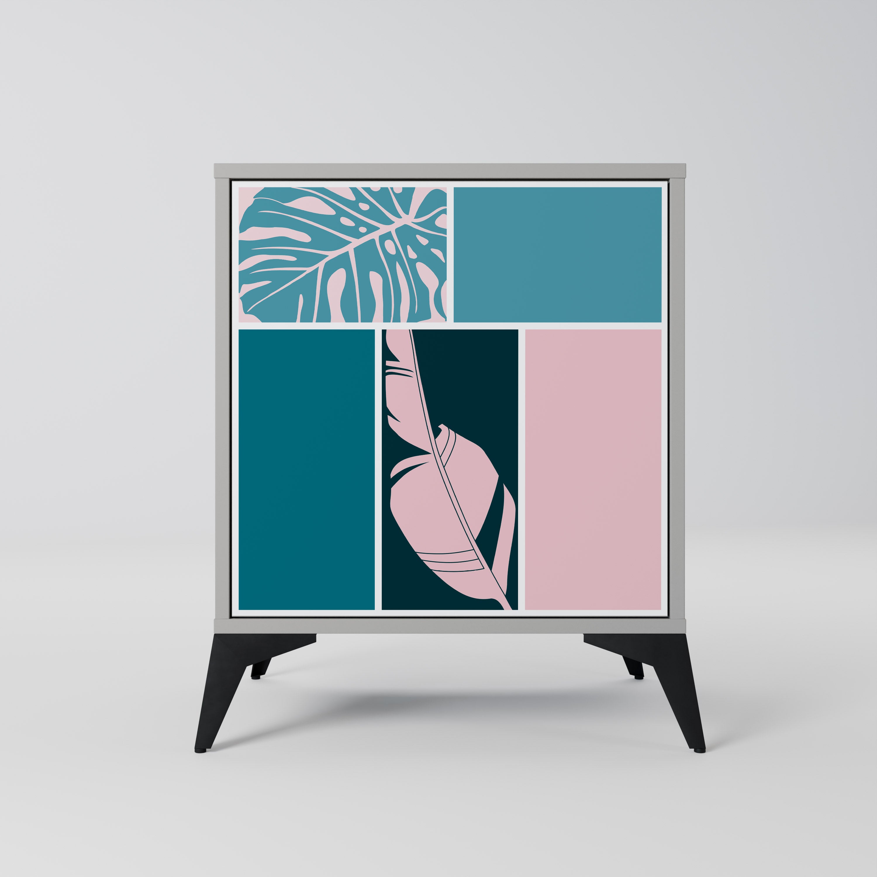 COMBINATION OF SHAPES Aparador de 1 Porta em Acabamento Cinzento