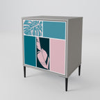 COMBINATION OF SHAPES 1-Door Sideboard in Grey Finish